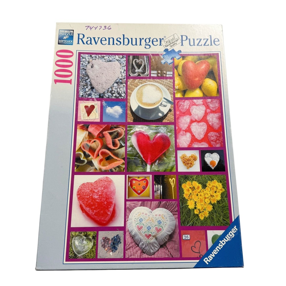 Ravensburger 1000 Piece Heart Collage Jigsaw‎ Puzzle 191840 Softclick UNCOUNTED